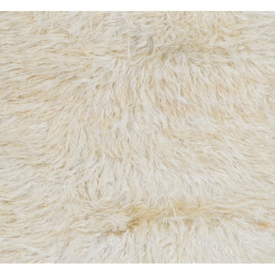 Shag Pile Mohair Rug. Made of Natural Undyed Mohair Wool. Custom Modern Solid Carpet
