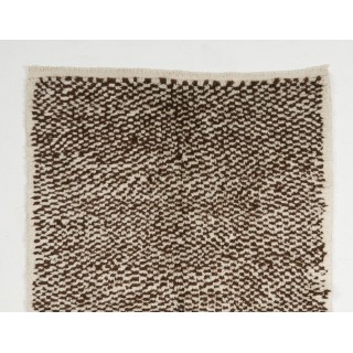 Handmade Tulu Rug, 100% Natural Un-Dyed Wool. Cream and Brown. Custom Options Available