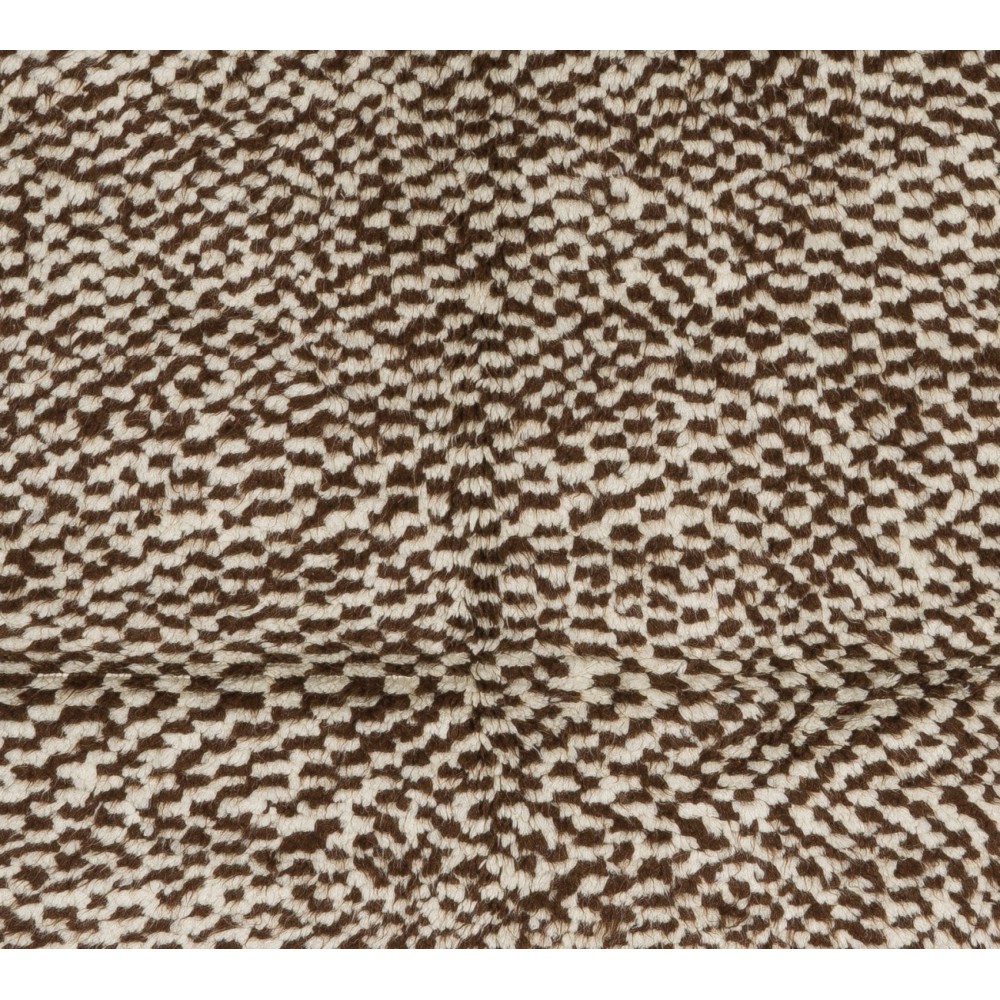 Handmade Tulu Rug, 100% Natural Un-Dyed Wool. Cream and Brown. Custom Options Available