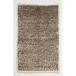 Handmade Tulu Rug, 100% Natural Un-Dyed Wool. Cream and Brown. Custom Options Available
