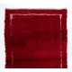 Midcentury Tulu Rug with Plain Solid Red and Ivory Frame Design