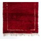 Midcentury Tulu Rug with Plain Solid Red and Ivory Frame Design