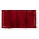 Midcentury Tulu Rug with Plain Solid Red and Ivory Frame Design