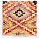 Multicolor Hand-Knotted Vintage Tulu Runner Rug, Checkered Wool Carpet