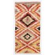 Vintage Turkish Tulu Rug, 100% Wool, Colorful Handknotted Checkered Carpet