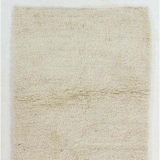 Plain Ivory Tulu Rug, 100% Soft Natural Undyed Wool, Custom Options