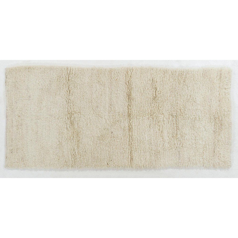 Plain Ivory Tulu Rug, 100% Soft Natural Undyed Wool, Custom Options