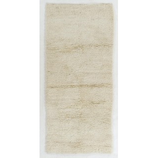 Plain Ivory Tulu Rug, 100% Soft Natural Undyed Wool, Custom Options