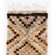 Vintage Checkered Handmade Tulu Runner Rug
