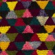 Colorful Vintage Hand-Knotted Turkish Tulu Rug with Geometric Triangle Design, 100% Wool Colorful Vintage Hand-Knotted Turkish Tulu Rug with Geometric Triangle Design, 100% Wool