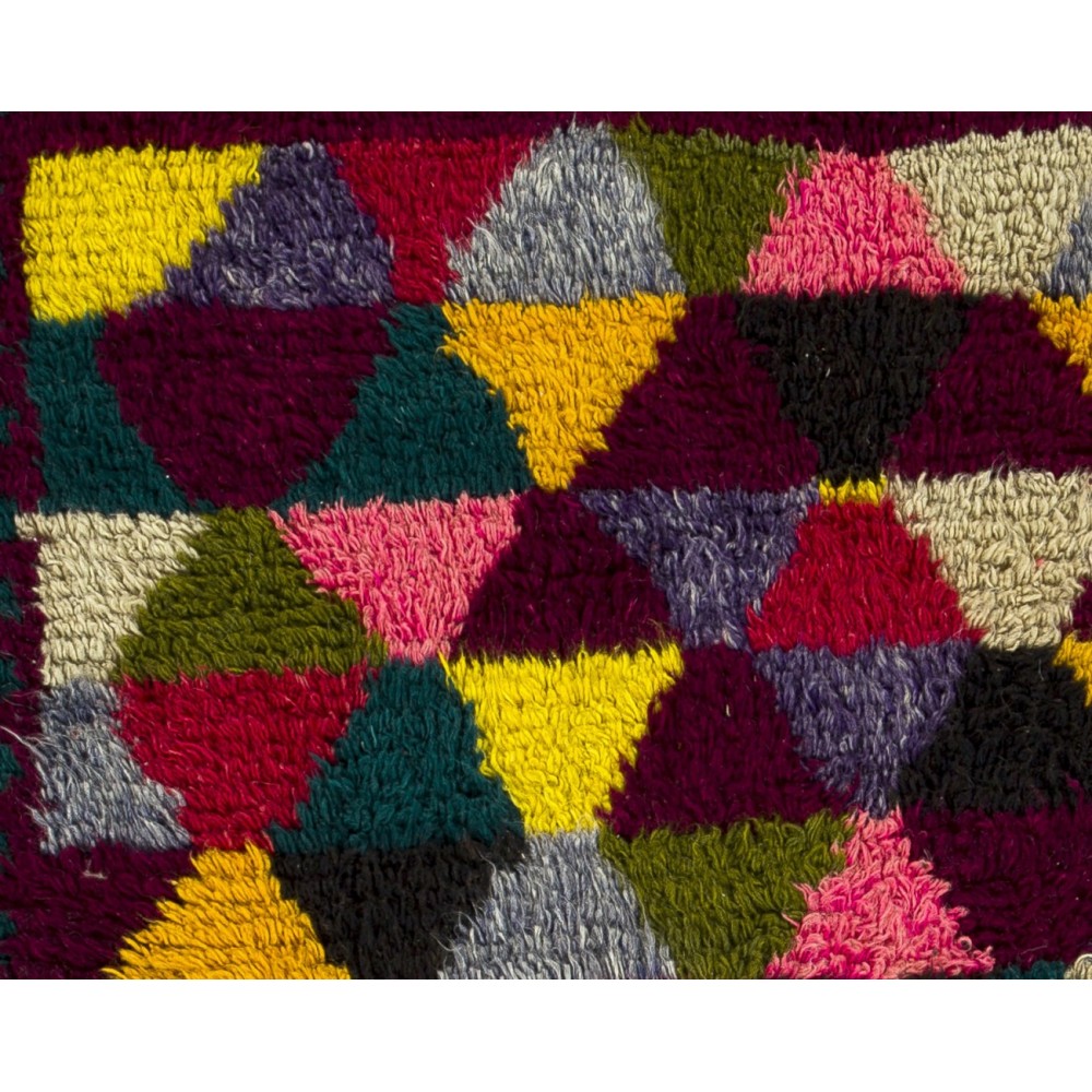 Vibrant Mid-Century Modern Handmade Tulu Rug