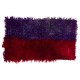 Handmade Vintage Shag Pile Tulu Rug in Red and Violet Blue Color