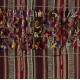 Vintage Tribal Anatolian Kilim with Colorful Poms. Folk Art. Wall Hanging.