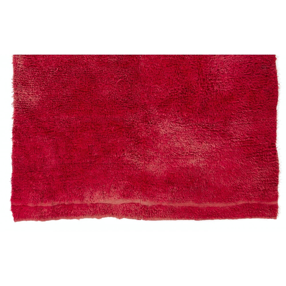 Solid Red Midcentury Handmade "Tulu" Rug