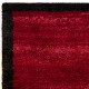 Minimalist Handmade Tulu Rug with Border. Red Color Moroccan Berber Style Carpet. All Wool