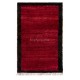 Minimalist Handmade Tulu Rug with Border. Red Color Moroccan Berber Style Carpet. All Wool