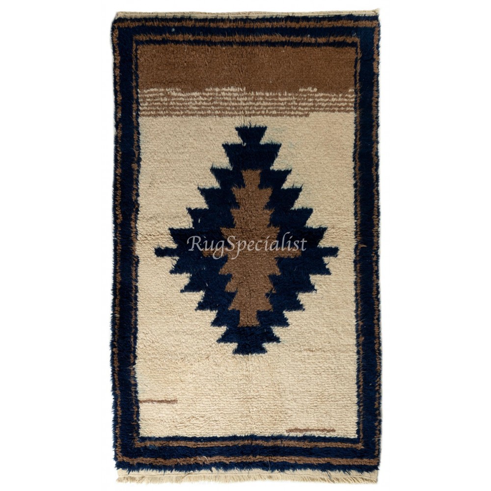 Soft Wool Tulu Rug, Simple Geometric Design, Custom Options Available