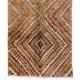 Vintage Checkered Handmade Tulu Rug in Soft Colors, 100% Wool