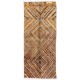 Vintage Checkered Handmade Tulu Rug in Soft Colors, 100% Wool