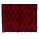 Hand-Knotted Anatolian Tulu Rug in Burgundy Red and Dark Blue Hand-Knotted Anatolian Tulu Rug in Burgundy Red and Dark Blue