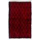 Hand-Knotted Anatolian Tulu Rug in Burgundy Red and Dark Blue