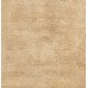 Vintage Hand Knotted Turkish Tulu Rug in Beige with Brown Border, 100% Soft Natural Wool