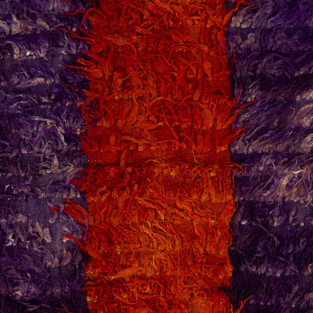Vintage Hand-Knotted Shag Pile Tulu Rug in Red and Purple, 100% Mohair Wool Vintage Hand-Knotted Shag Pile Tulu Rug in Red and Purple, 100% Mohair Wool