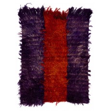 Vintage "Filikli" Tulu Rug Made of Mohair 'Angora Wool', Red and Purple Colors