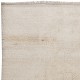 Minimalist Vintage Turkish Tulu Rug Made of Natural Undyed Ivory Wool