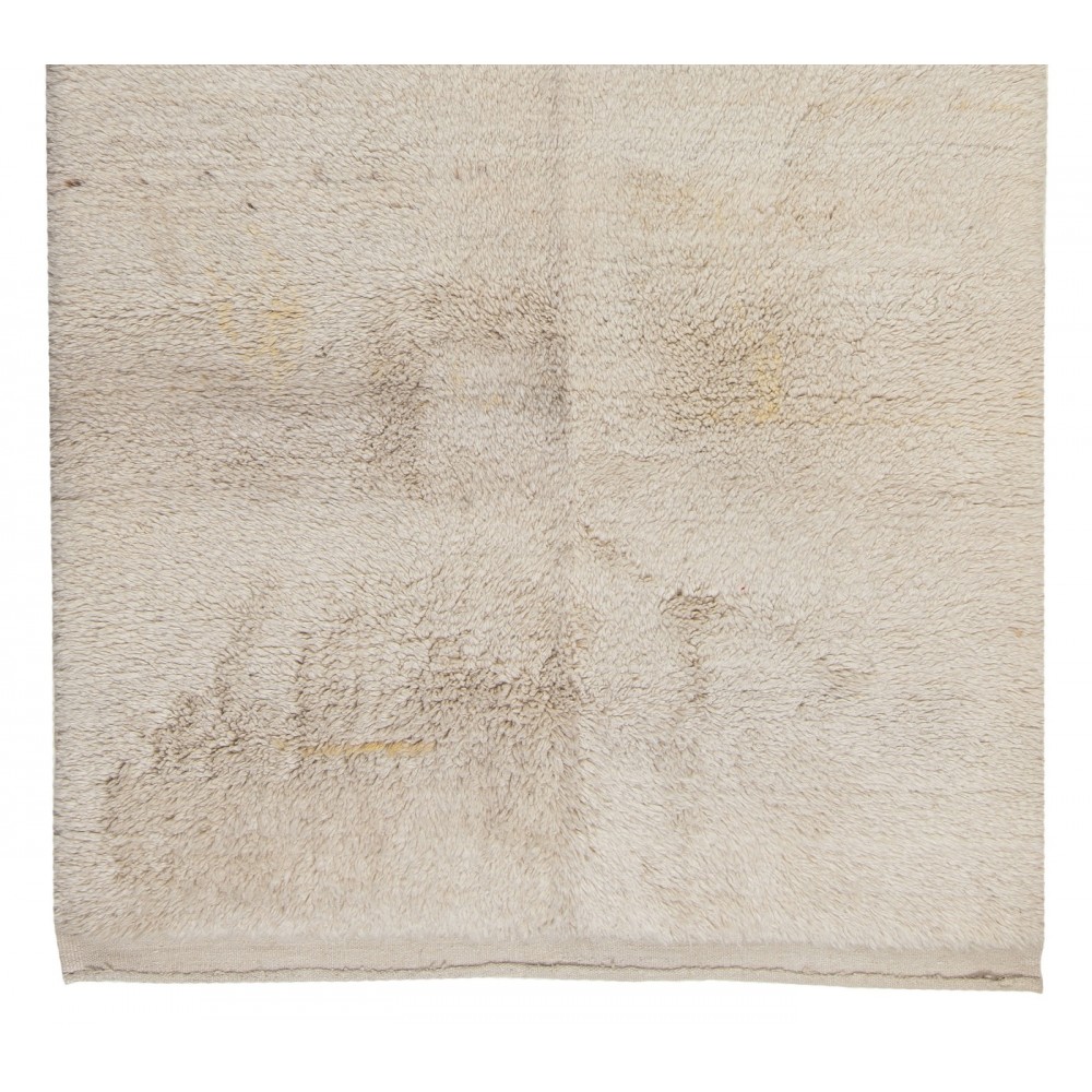 Minimalist Anatolian "Tulu" Rug made of Natural Undyed Wool