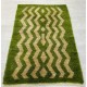 Custom Hand Knotted "Tulu" Rug, Green Zigzag Design Turkish Carpet. 100% Soft Wool