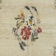 Vintage Hand-Knotted Turkish Tulu Rug with Floral Design in Cream, Gray and Red Vintage Hand-Knotted Turkish Tulu Rug with Floral Design in Cream, Gray and Red