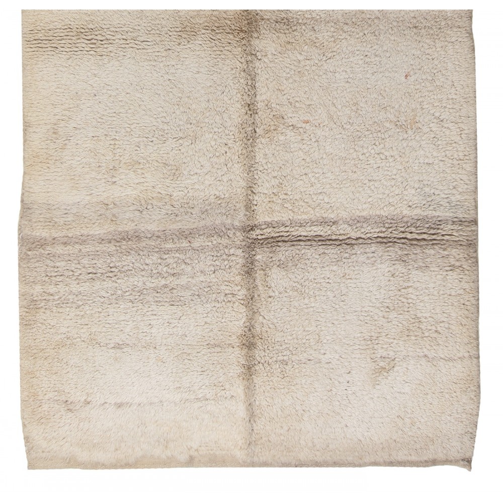 Minimalist Anatolian "Tulu" Rug made of Natural Undyed Wool
