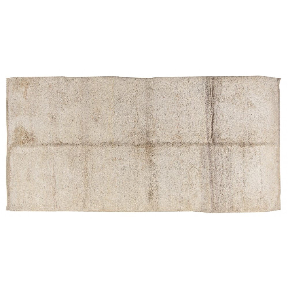 Minimalist Anatolian "Tulu" Rug made of Natural Undyed Wool