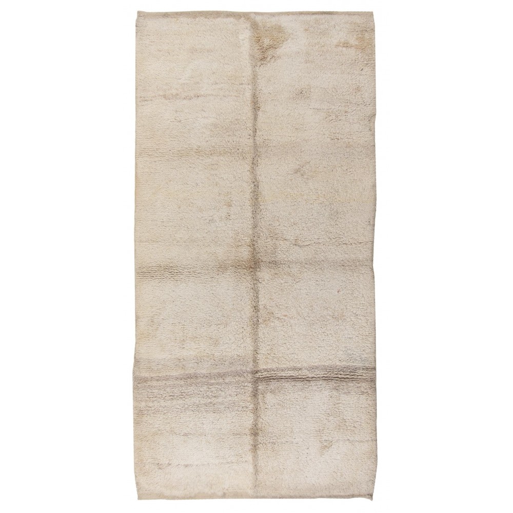 Minimalist Anatolian "Tulu" Rug made of Natural Undyed Wool