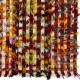 Vintage Turkish Kilim Rug with Colorful Pom Poms, Bed and Sofa Cover