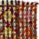Vintage Turkish Kilim Rug with Colorful Pom Poms, Bed and Sofa Cover