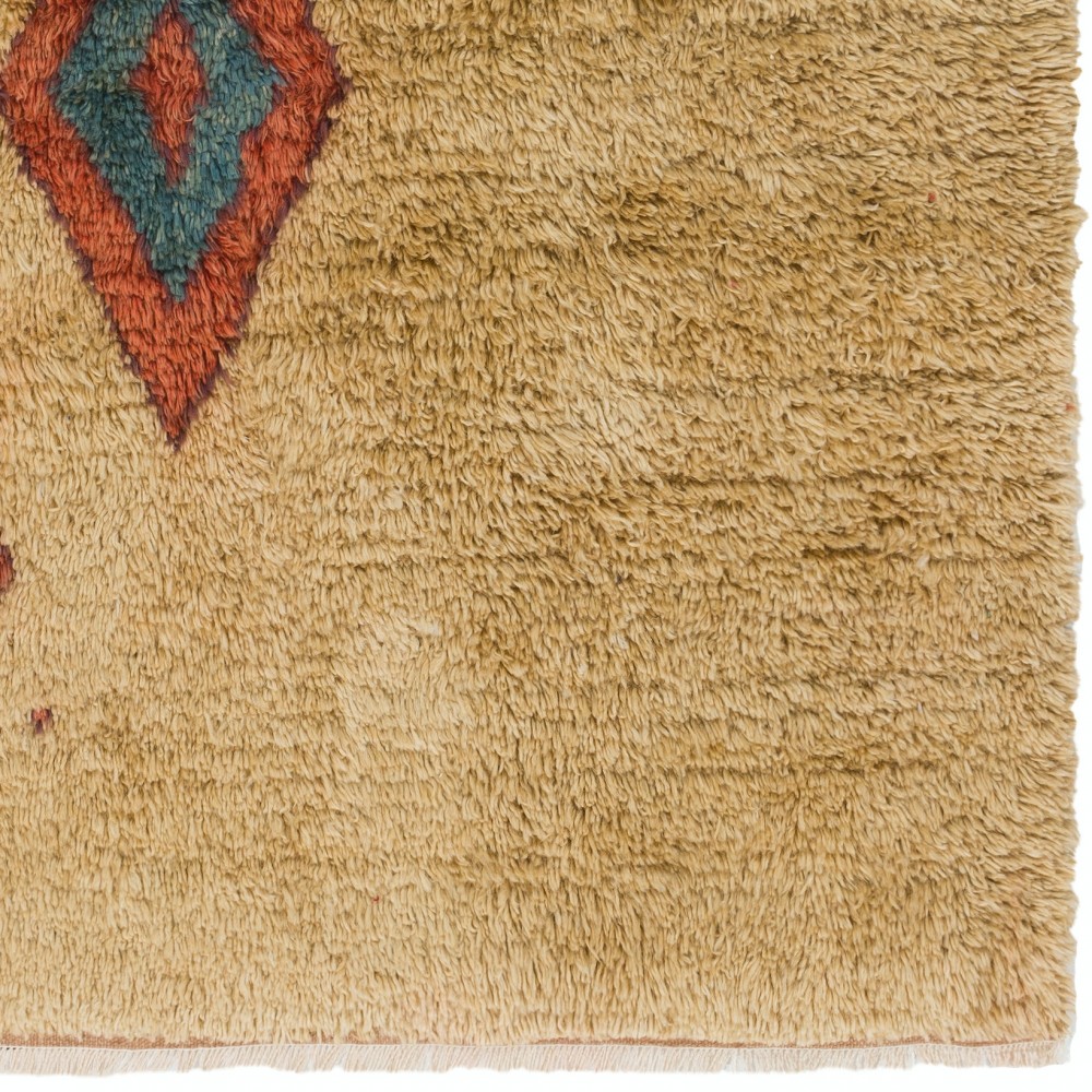 Handknotted Moroccan Berber Tulu Rug. 100% Wool. Beni Ourain style Mustard Yellow Carpet. Custom Options Available. Made to Measure