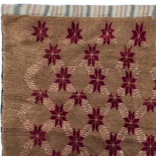 Vintage Turkish Karapinar Rug with Floral Lattice Design in Brown and Red Vintage Turkish Karapinar Rug with Floral Lattice Design in Brown and Red