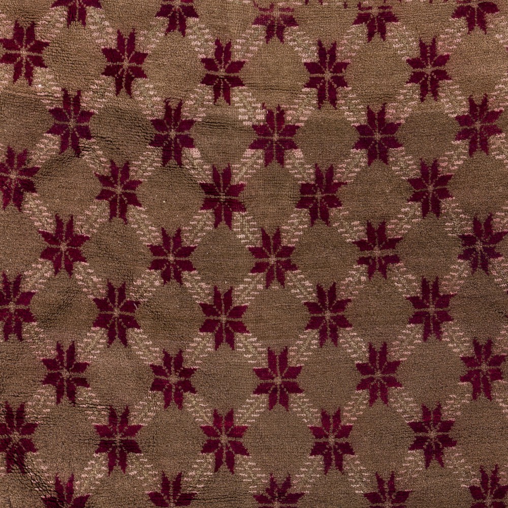 Vintage Turkish Karapinar Rug with Floral Lattice Design in Brown and Red Vintage Turkish Karapinar Rug with Floral Lattice Design in Brown and Red