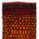 Vintage Handmade Turkish Tulu Rug in Red, Yellow and Brown Colors