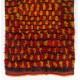 Vintage Handmade Turkish Tulu Rug in Red, Yellow and Brown Colors