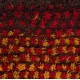 Vintage Handmade Turkish Tulu Rug in Red, Yellow and Brown Colors