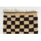 Small Chessboard Design Midcentury Tulu Rug, Natural Undyed Wool