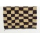 Small Chessboard Design Midcentury Tulu Rug, Natural Undyed Wool