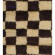 Small Chessboard Design Midcentury Tulu Rug, Natural Undyed Wool