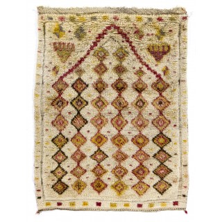 Antique Handmade Turkish Tulu Rug with Geometric Design, 100% Wool