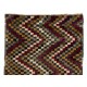 Checkered Zig Zag Design Handmade Turkish Tulu Rug
