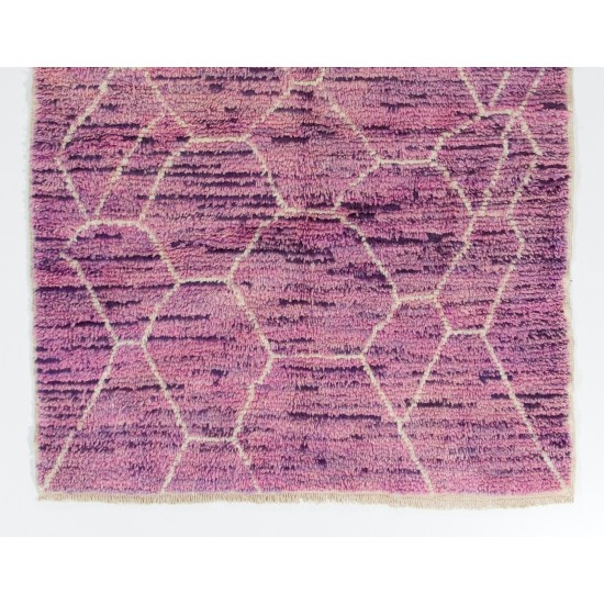Lilac and Orchid Color Moroccan Wool Rug Lilac and Orchid Color Moroccan Wool Rug