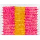 Shag Pile Mohair Tulu Rug in Hot Pink and Yellow Colors. Velvety Wool